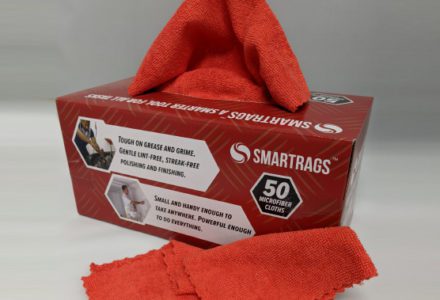 microfiber cleaning rags in a box